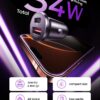 LISEN 54W Car Phone Charger USB C, Cigarette Lighter Adapter, Car Accessories for iPhone, USB C Car Charger Adapter USBC Type C 12v, Fit for iPhone 16 15 14 13 12 Samsung S25 Google iPad Android