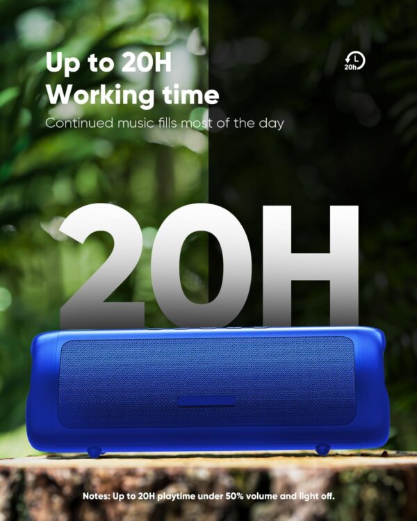 Bluetooth Portable Wireless Speakers with HD Sound, IPX5 Waterproof, Up to 20H Playtime, TWS Pairing, BT5.3, for Home/Party/Outdoor/Beach, Electronic Gadgets, Birthday Gift (Blue)