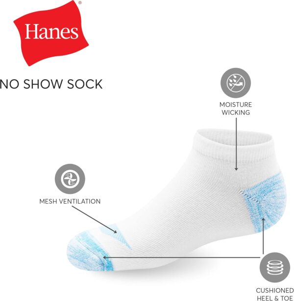 Hanes Girls' Cool Comfort Ankle, 12-Pair Pack Fashion Liner Socks