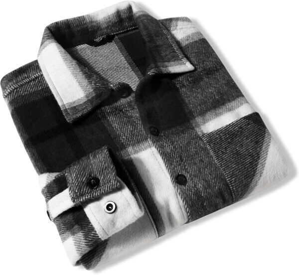 COOFANDY Men's Flannel Shirts Casual Button Down Plaid Shirt Jacket Long Sleeve Fleece Shacket with Pockets