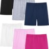 6 Pack Girls Bike Shorts Cartwheel Toddler Biker Under Dress Dance Multi-Color Kids Shorts Girls Clothes