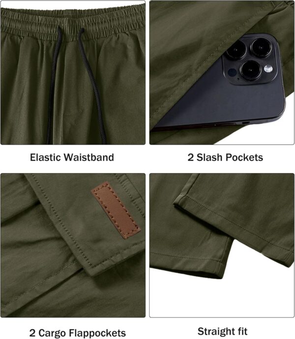 Comdecevis Men's Casual Cargo Pants Workout Joggers Stretch Sweatpants Hiking Drawstring Tactical Pants with Multi Pockets