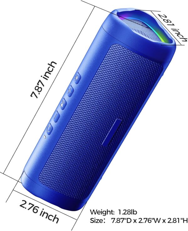 Bluetooth Portable Wireless Speakers with HD Sound, IPX5 Waterproof, Up to 20H Playtime, TWS Pairing, BT5.3, for Home/Party/Outdoor/Beach, Electronic Gadgets, Birthday Gift (Blue)