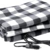Heated Car Blanket - 12-Volt Electric Blanket for Car, Truck, SUV, or RV - Portable Heated Throw - Camping Essentials by Stalwart (Black Plaid)