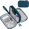 FYY Electronic Organizer, Travel Cable Organizer All-in-One Storage Bag Pouch Electronic Accessories Carry Case Portable Waterproof Double Layers for Cable, Cord, Charger, Phone, Earphone Green
