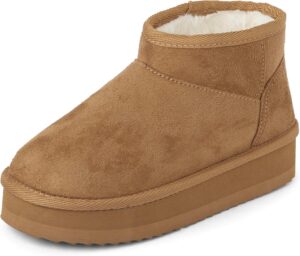 The Children's Place Girls' Mini Ankle Platform Boot, Faux-Fur Lined
