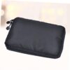HOMSFOU Waterproof USB Cable Storage Bag for Travel Electronics Accessories Organizer Black Digital Gadget Case for Cables and Tech Essentials