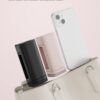MiiKARE Airplane Travel Essentials Phone Holder, Universal Handsfree Phone Mount for Flying with 360 Degree Rotation, Accessory for Airplane, Travel Must Haves Phone Stand for Desk-Black&Pink