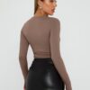 AUTOMET Womens Long Sleeve Shirt Basic Crop Tops Fall Fashion Underscrubs Layer Slim Fit Winter Clothes