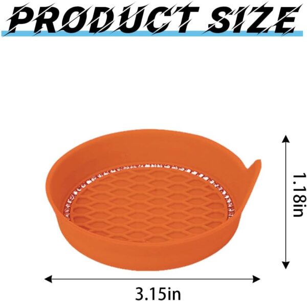 zipelo Bling Car Cup Coaster, 4 Pack Universal Vehicle Anti-Slip Cup Holder Insert Coasters, Crystal Rhinestone Silicone Shockproof Drink Mat, Car Interior Accessories Gift for Women Girls (Orange)