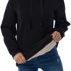 Haellun Womens Casual Winter Warm Fleece Sherpa Lined Pullover Hooded Sweatshirt