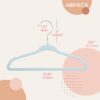 ManGotree 10.95" Baby Velvet Hangers, Non-Slip Infant Coat Hangers, Ultra-Thin Toddler Felt Hangers with 360° Swivel Hook, Space Saving Children's Hangers for Kids Clothes, 48 Pack (Blue)
