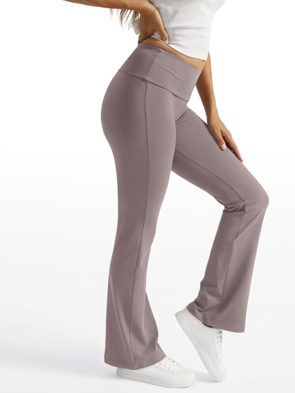 Trendy Queen Women's Wide Leg Yoga Pants Bootcut Workout Flare Leggings Trendy High Waisted Fold Over 2024 Fall Outfits