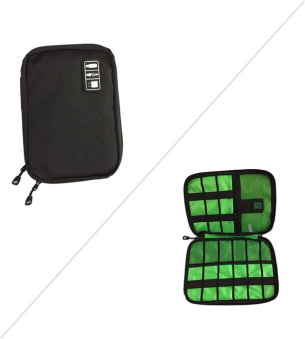 Angoily Waterproof Travel Digital Pouch USB Cable Storage Bag & Electronics Organizer Case for Gadgets Black