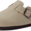 CUSHIONAIRE Hana Slip-On Buckle Clog with Cork Footbed +Memory Foam, Wide Widths Available