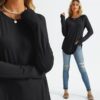 AUTOMET Womens Long Sleeve Shirts Crew Neck Casual Tshirts Fall Fashion Tops Loose Fit Lightweight Y2k Outfits Clothes