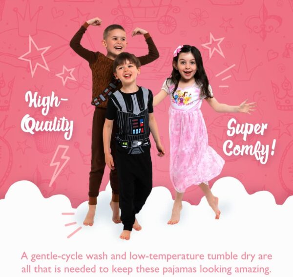 Disney 6-Piece Snug-fit Cotton Pajama Set, Soft & Cute for Kids