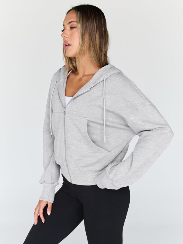 Trendy Queen Hoodies for Women Full Zip Up Cropped Sweatshirts Jackets Casual Comfy Gym Tops Fall Outfits Winter Clothes 2025