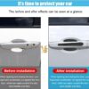 8PCS Car Door Handle Scratch Protectors, Carbon Fiber Car Door Handle Bowl Sticker, Universal Car Door Handle Paint Guard Cover, Door Handle Cup Protective Film for Cars (Black)