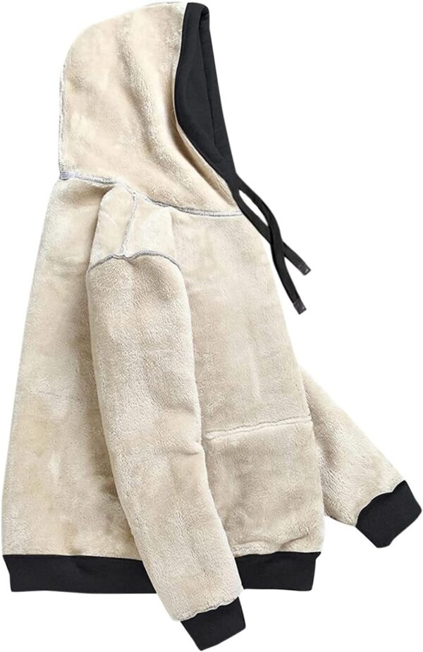 Haellun Womens Casual Winter Warm Fleece Sherpa Lined Pullover Hooded Sweatshirt