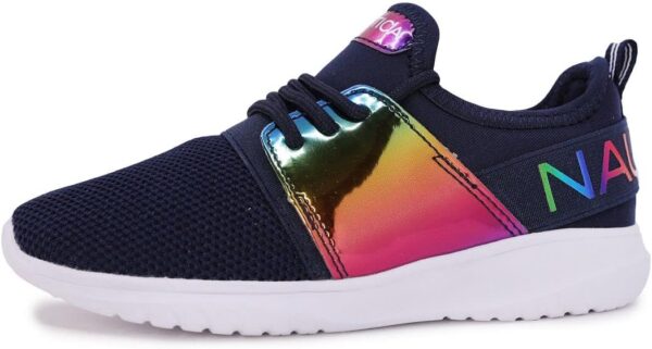 Nautica Kids Girls Metallic Fashion Sneaker Lace-Up Athletic Running Shoe I kappil I (Big Kid - Little Kid - Toddler)