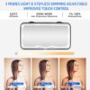 Car Mirror Vanity, Rechargeable Makeup Car Visor Mirror, 62 Leds & 3 Light Modes, Car Mirror with Dimmable Touch Screen, car vanity mirror with lights, Interior Mirrors，NEYEUCI (Black, 1)