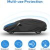 Car Cover for Tesla Model 3 2017-2024, Custom Fit Full Exterior Cover with Charging Port and Breathable Ventilation Mesh, Waterproof All Weather Outdoor Rain Snow Sun Protection Cover