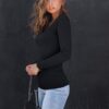 AUTOMET Womens Long Sleeve Shirts Square Neck Tops Ribbed Knit Fitted Casual Basic Tees Slim Fit Fall Outfits Fashion Clothes