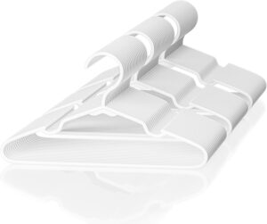 VTRIN Baby Hangers 60 Pack Large Capacity Hard Plastic Kids Hangers Suitable for All Clothes of Infant and Toddler, Such as Short, Shirts and Thick Coats, Children Hangers for Kids Clothes