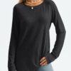 AUTOMET Womens Long Sleeve Shirts Crew Neck Casual Tshirts Fall Fashion Tops Loose Fit Lightweight Y2k Outfits Clothes