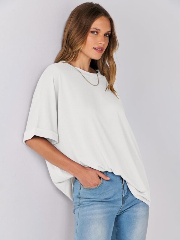 ANRABESS Women's Oversized T Shirts Short Sleeve Crewneck Summer Tops Casual Loose Basic Tee Shirts 2025 Trendy Clothes