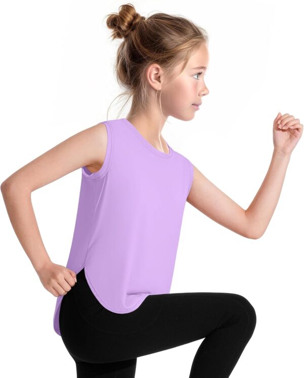 JOCMIC Girls Tank Tops Quick Dry Kids Sleeveless Athletic Shirts for Gym Yoga Running