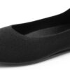 DREAM PAIRS Wide Ballet Flats Shoes for Women, Width Foldable Knit Women's Flats with Arch Support, Comfortable Shoes for Women Dressy Casual Work Office
