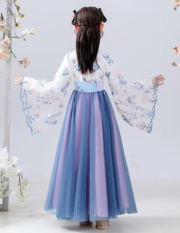 Deluxe Hanfu Chinese Costume For Girls,Kids Tang Dynasty Traditional Floral Embroidery Princess Dress.