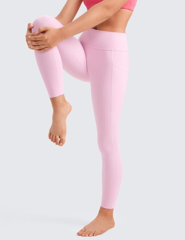 CRZ YOGA Girls Butterluxe Athletic Leggings with Pockets - High Waist Lounge Kids Teen Pants Yoga Active Dance Running Tights
