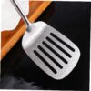 PRETYZOOM Stainless Steel Slotted Turner Spatula with Round Handle Heavy Duty Kitchen Utensil for Cooking Frying and Serving Essential Heat Resistant Kitchen Gadget