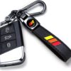 Leather Car Key Chain Metal Car Keyring Accessories, Keychain Keyring Family Present Car Accessories