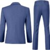 Mens Slim Fit 2 Piece Suit Two Button Notched Lapel Solid Suit Jacket Pants Set Tuxedo for Prom