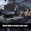 4 PCS Car Side Window Full Shading Design Sunshade, Sun Protection Heat Insulation Privacy Protection Blackout Curtain, Adsorption Installation Design Accessories for Cars, SUVs (Black)