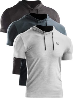 NELEUS Men's Dry Fit Performance Athletic Shirt with Hoods