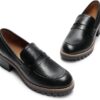 DREAM PAIRS Women's Platform Chunky Heeled Loafers, Womens Business Casual Shoes
