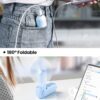 Gaiatop Portable Handheld Fan, Mini Rechargeable Folding Fans with Power Bank USB Battery Operated, Small Pocket Design for Eyelash Girls Women Travel Outdoor Sky Blue