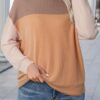 Dokotoo Womens Fashion 2025 Color Block Long Sleeve Crewneck Knitted Casual Loose Pullover Shirts Tops