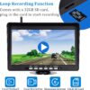 10.1" Wireless Backup Camera System, 1080P DVR Recording Monitor, IP68 Waterproof Night Vision Rear Side Cameras for Truck/Trailer/Camper, 32GB SD Card Included