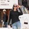 ATHMILE Womens Long Sleeve Round Neck Shirts Basic Tee Casual Top Fall Trendy Tunic Outfits Fitted T Shirts