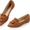 MUSSHOE Women's Flats Dressy Pointed Toe Comfortable Bowknot Ballet Flats Shoes