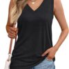 AUTOMET Tank Top Women 2025 Casual Soft Loose Spring Summer V Neck Sleeveless Tee Shirts Basic Trendy Outfits Clothes
