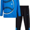 RBX Boys' Jogger Set - 2-Piece Thermal Sports Hoodie and Tricot Joggers (Size: 8-12)
