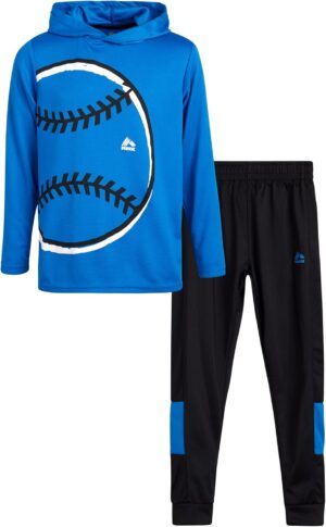 RBX Boys' Jogger Set - 2-Piece Thermal Sports Hoodie and Tricot Joggers (Size: 8-12)