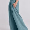 ANRABESS Women Linen Palazzo Pants Summer Boho Wide Leg High Waist Casual Lounge Pant 2025 Beach Travel Vacation Outfits
